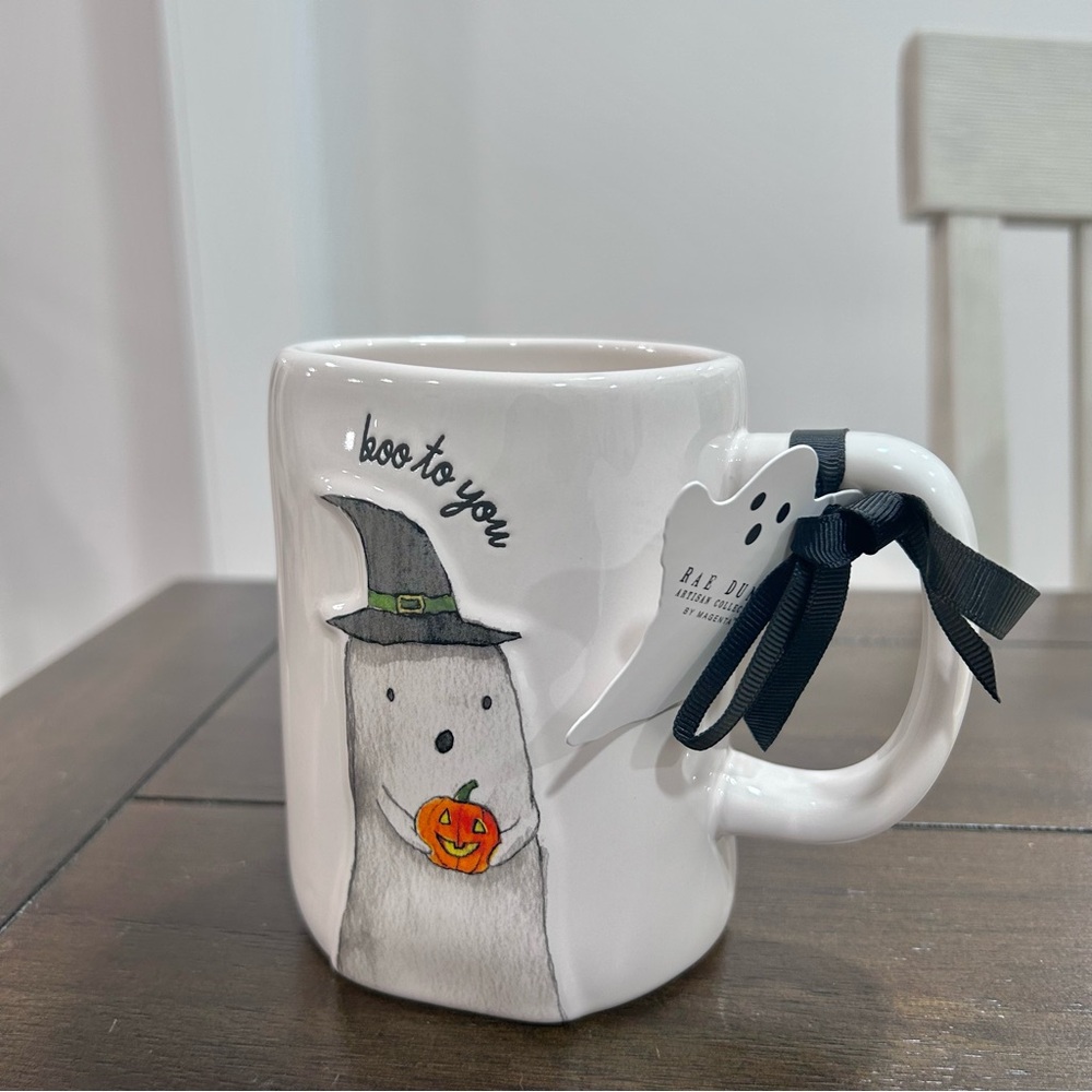 Rae Dunn Ghost Pumpkin Halloween Mug